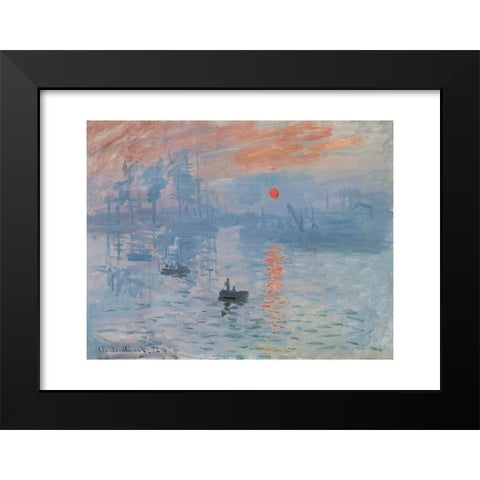 Impression, soleil levant Black Modern Wood Framed Art Print by Monet, Claude