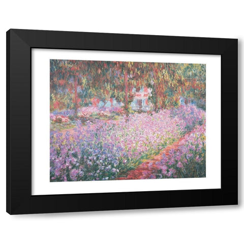 Le jardin de Monet a Giverny Black Modern Wood Framed Art Print with Double Matting by Monet, Claude