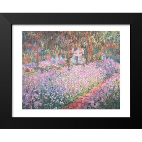 Le jardin de Monet a Giverny Black Modern Wood Framed Art Print by Monet, Claude