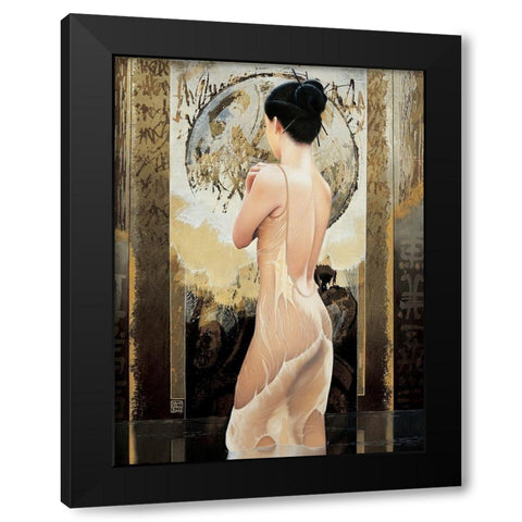 Rosee celeste Black Modern Wood Framed Art Print by Graux, David