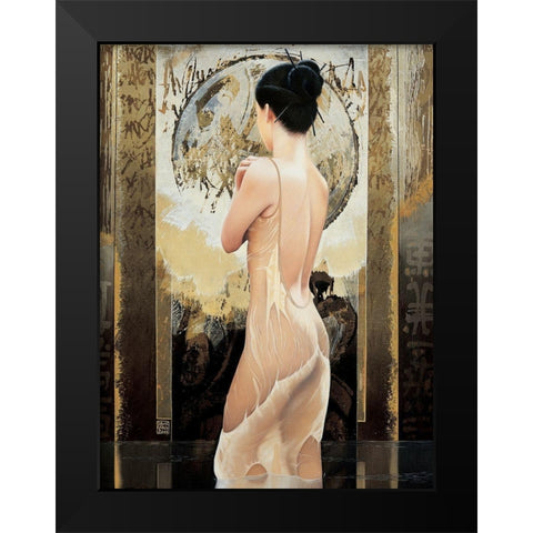 Rosee celeste Black Modern Wood Framed Art Print by Graux, David