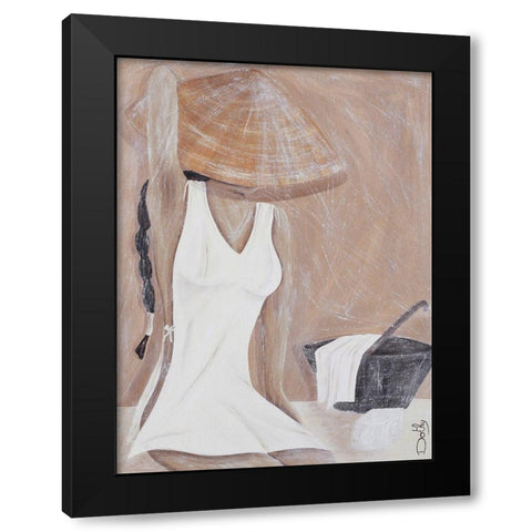 La toilette Black Modern Wood Framed Art Print by Dothy