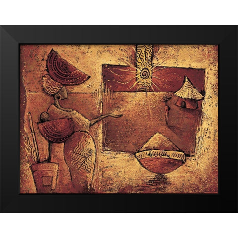La 5eme case Black Modern Wood Framed Art Print by Vital, Isabelle