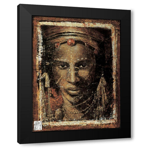 Le guerrier Black Modern Wood Framed Art Print with Double Matting by Arietti, Fabienne