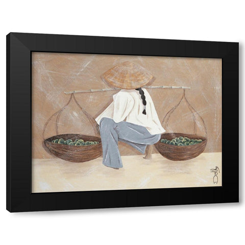 La recolte Black Modern Wood Framed Art Print by Dothy