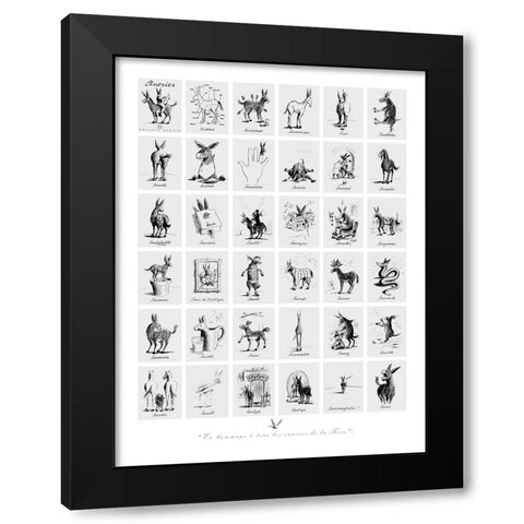 Aneries Black Modern Wood Framed Art Print with Double Matting by Geraud, Philippe