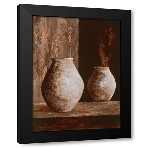 Origine II Black Modern Wood Framed Art Print with Double Matting by Flaud, Beatriz