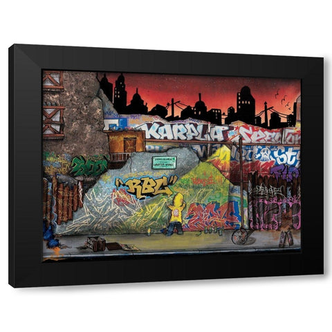 Wild Life II Black Modern Wood Framed Art Print by Butch and Pea