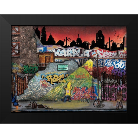Wild Life II Black Modern Wood Framed Art Print by Butch and Pea
