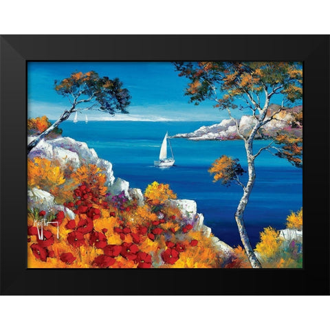 Promenade vers les calanques Black Modern Wood Framed Art Print by Keiflin, Roger