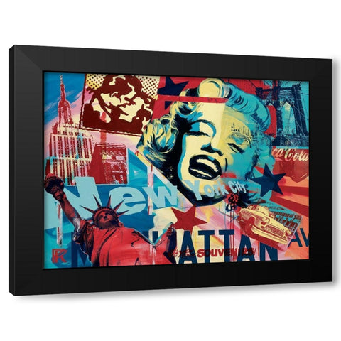 New York souvenirs  Black Modern Wood Framed Art Print by Raynal, Paul