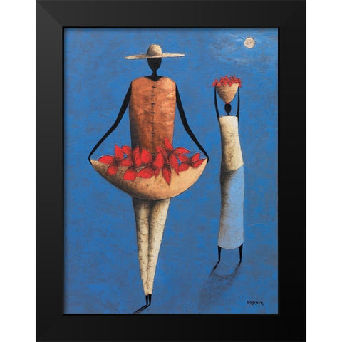 Au retour Black Modern Wood Framed Art Print by Rauscher, Michel
