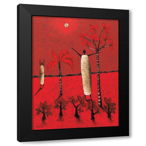 Si pres, si loin Black Modern Wood Framed Art Print by Rauscher, Michel