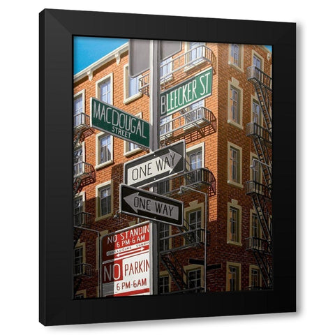 Bleecker Street Black Modern Wood Framed Art Print by Peyret, Eric