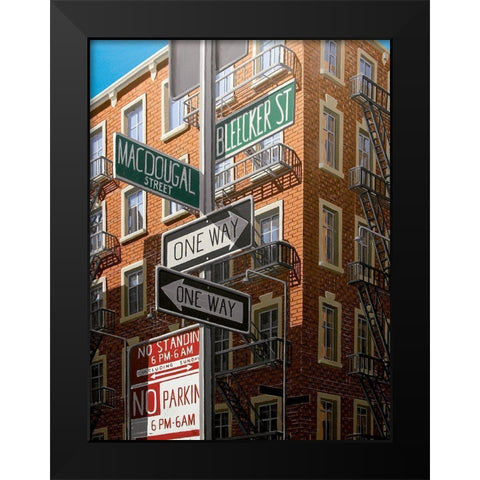 Bleecker Street Black Modern Wood Framed Art Print by Peyret, Eric
