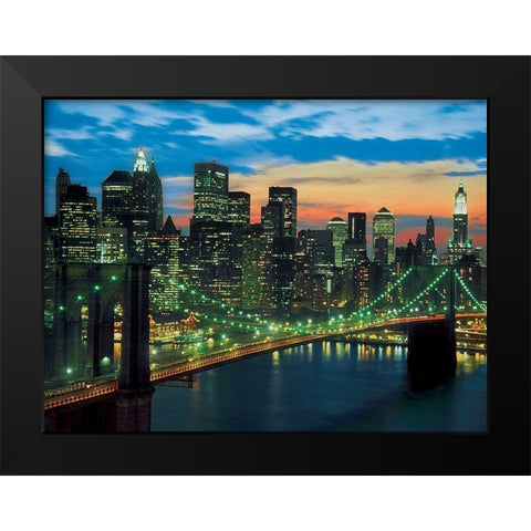 Downtown, Manhattan Black Modern Wood Framed Art Print by Setboun, Michel