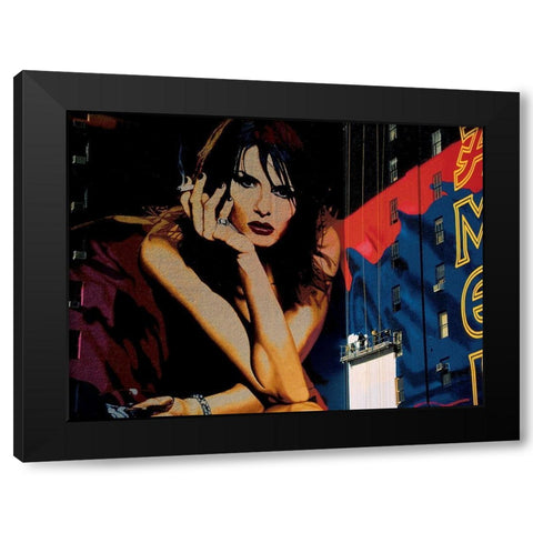 Une publicite, Times Square Black Modern Wood Framed Art Print with Double Matting by Setboun, Michel