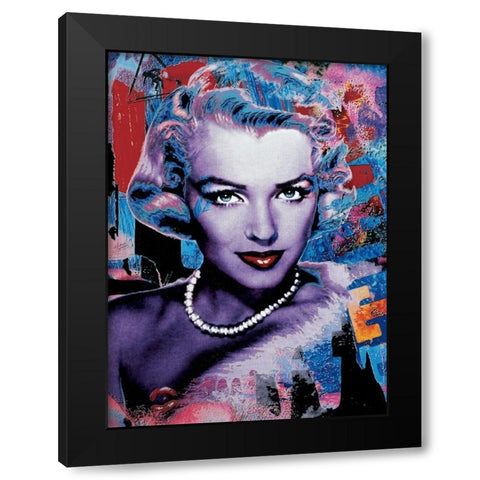 Elle Black Modern Wood Framed Art Print by Ortega, Guillaume