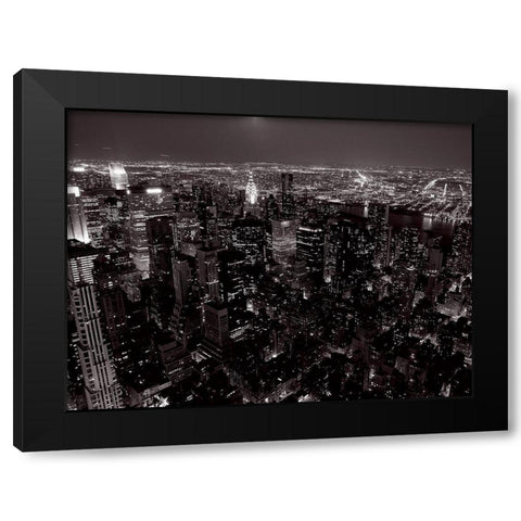 Manhattan Est et le Queens Black Modern Wood Framed Art Print by Setboun, Michel