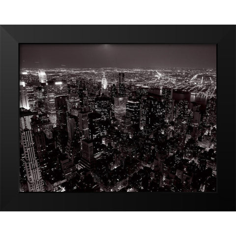 Manhattan Est et le Queens Black Modern Wood Framed Art Print by Setboun, Michel