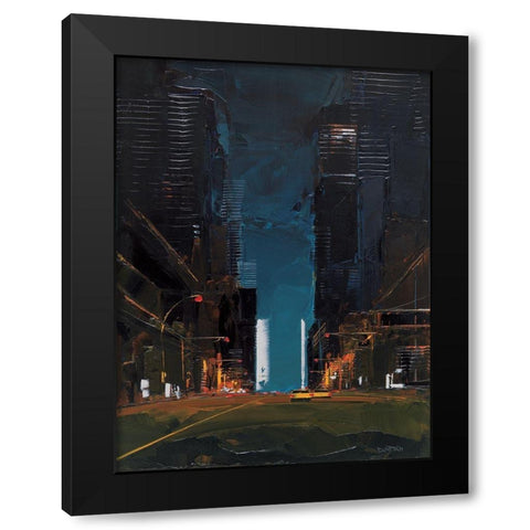 Manhattan by night Black Modern Wood Framed Art Print by Castan, Daniel