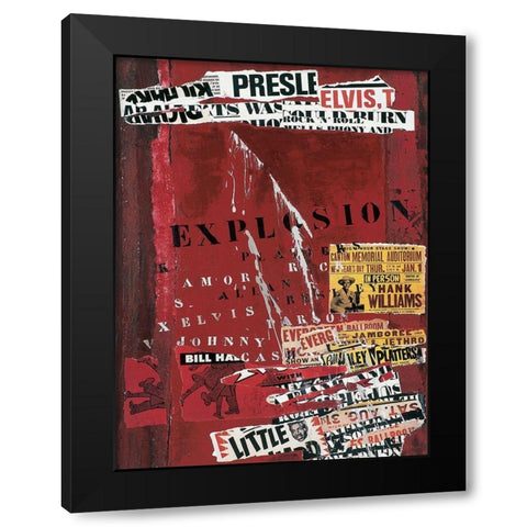 Explosion Black Modern Wood Framed Art Print by Pelletier, Sylviane