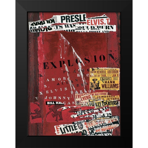 Explosion Black Modern Wood Framed Art Print by Pelletier, Sylviane