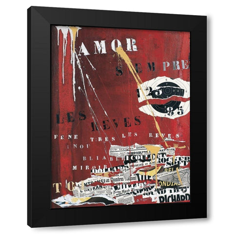 Les Reves Black Modern Wood Framed Art Print with Double Matting by Pelletier, Sylviane