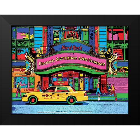 Hard Rock Cafe Broadway Black Modern Wood Framed Art Print by Potron, Geraldine