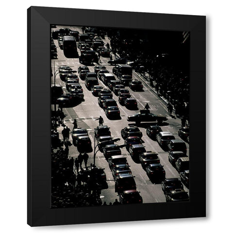 5eme Avenue, Manhattan Black Modern Wood Framed Art Print with Double Matting by Setboun, Michel
