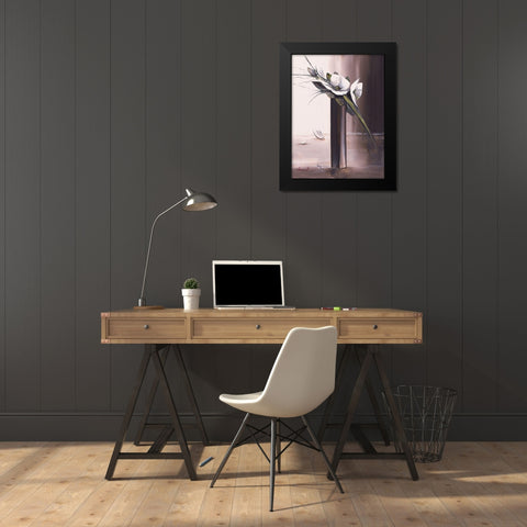 Bouquet blanc II Black Modern Wood Framed Art Print by Tramoni, Oliver