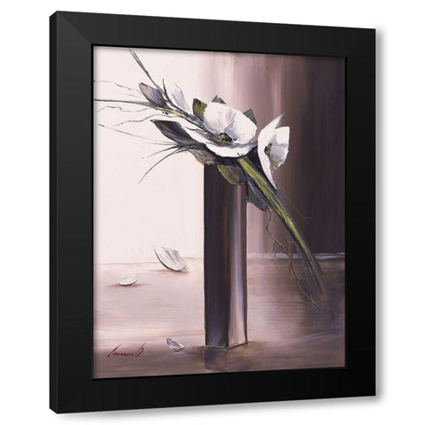 Bouquet blanc II Black Modern Wood Framed Art Print with Double Matting by Tramoni, Oliver