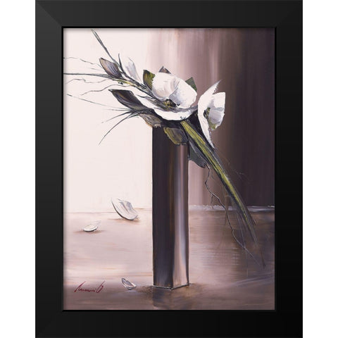 Bouquet blanc II Black Modern Wood Framed Art Print by Tramoni, Oliver