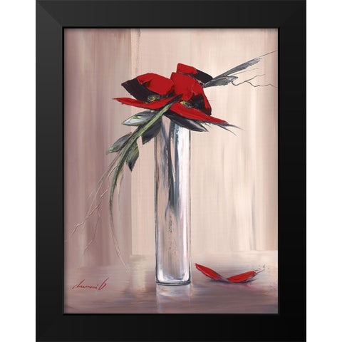Les fleurs rouges I Black Modern Wood Framed Art Print by Tramoni, Oliver