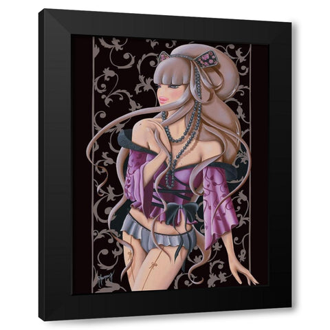 Dolce Lilou Black Modern Wood Framed Art Print by Rhumeur, Aurelie