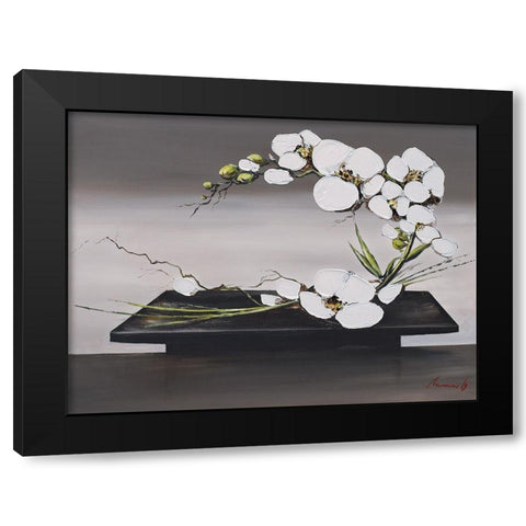 Bonheur dorchideÂ´es blanches II Black Modern Wood Framed Art Print by Tramoni, Oliver
