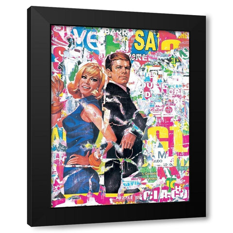 Collage II Black Modern Wood Framed Art Print with Double Matting by Durrey, Laurent