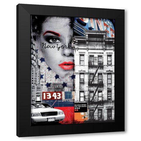 Fashion City Black Modern Wood Framed Art Print by BRAUN Studio