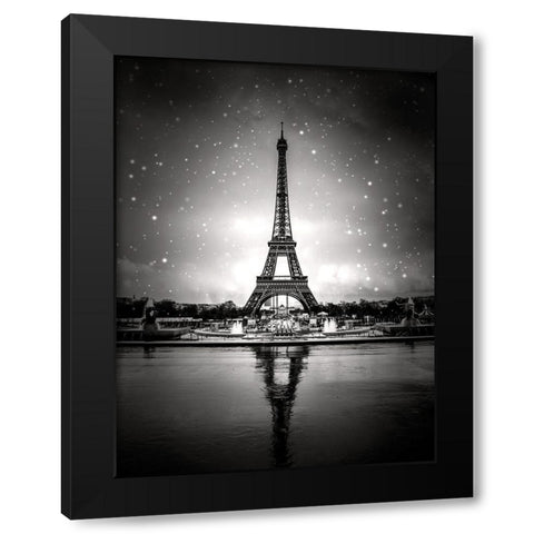 Magic Eiffel Black Modern Wood Framed Art Print by Blonde Attitude