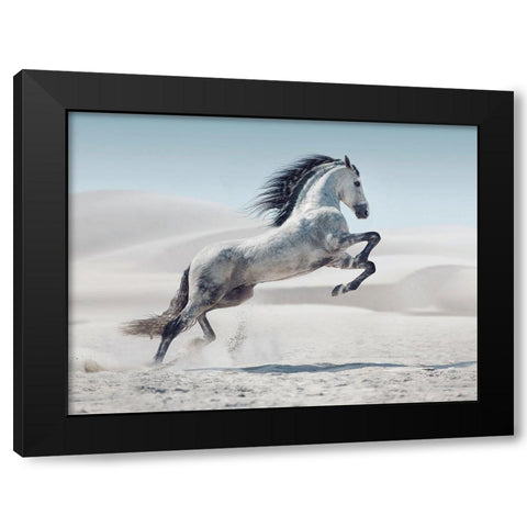 LIndomptable Black Modern Wood Framed Art Print by Blonde Attitude