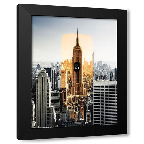 NY trace Black Modern Wood Framed Art Print by Braun Studio