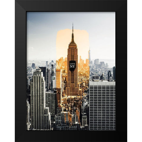NY trace Black Modern Wood Framed Art Print by Braun Studio