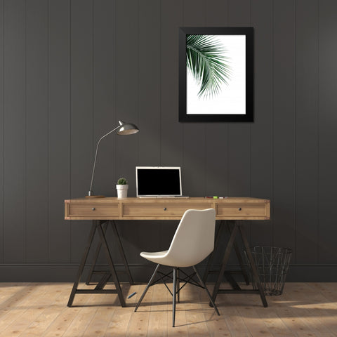 Green Palm Tree I Black Modern Wood Framed Art Print by Braun Studio