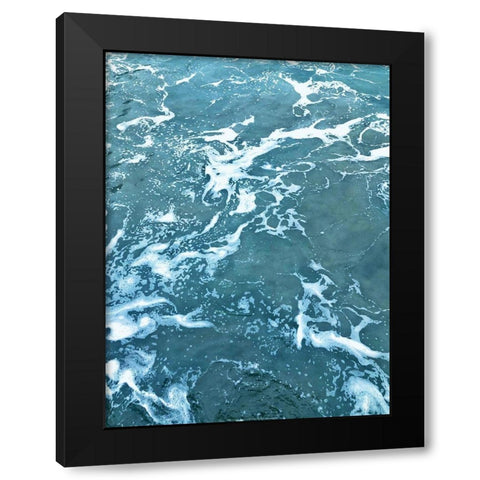 Blue Foam Black Modern Wood Framed Art Print by Braun Studio