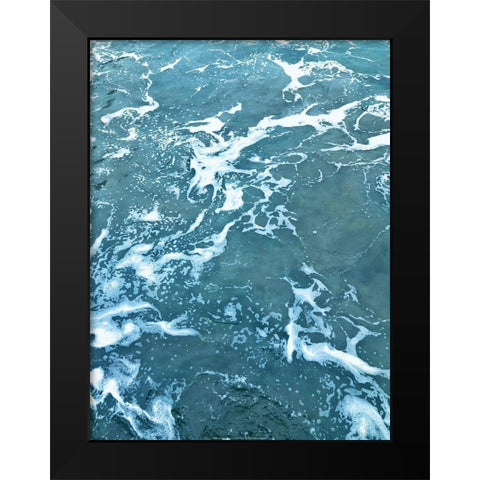 Blue Foam Black Modern Wood Framed Art Print by Braun Studio