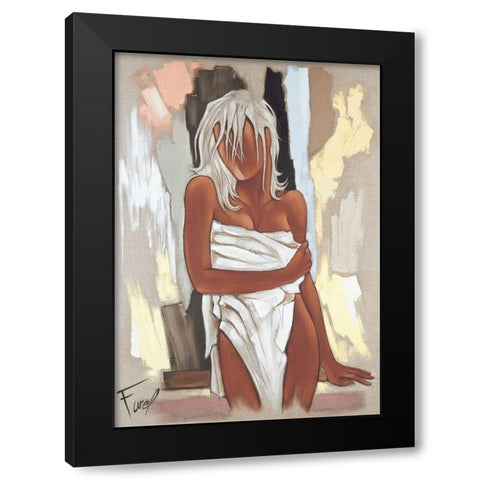 La serviette Black Modern Wood Framed Art Print by Farel, Pierre