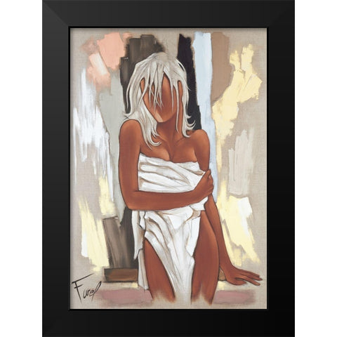 La serviette Black Modern Wood Framed Art Print by Farel, Pierre