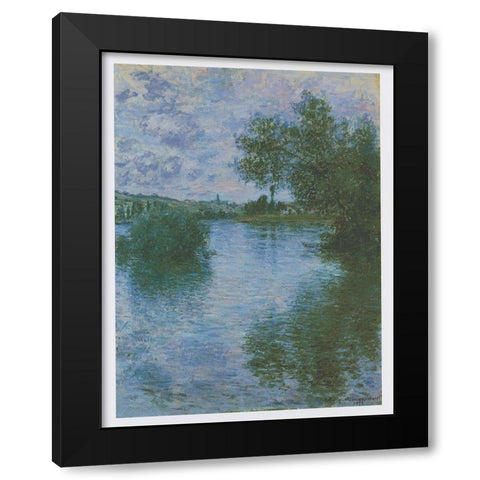 Vetheuil Black Modern Wood Framed Art Print by Monet, Claude