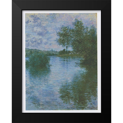 Vetheuil Black Modern Wood Framed Art Print by Monet, Claude