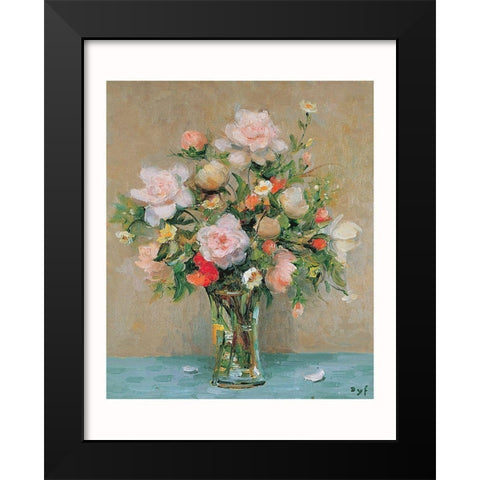 Le bouquet de Corinne Black Modern Wood Framed Art Print by DYF